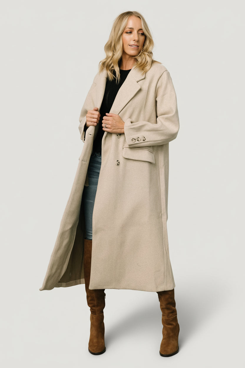 Anderson Double Breasted Coat | Natural - Image 7