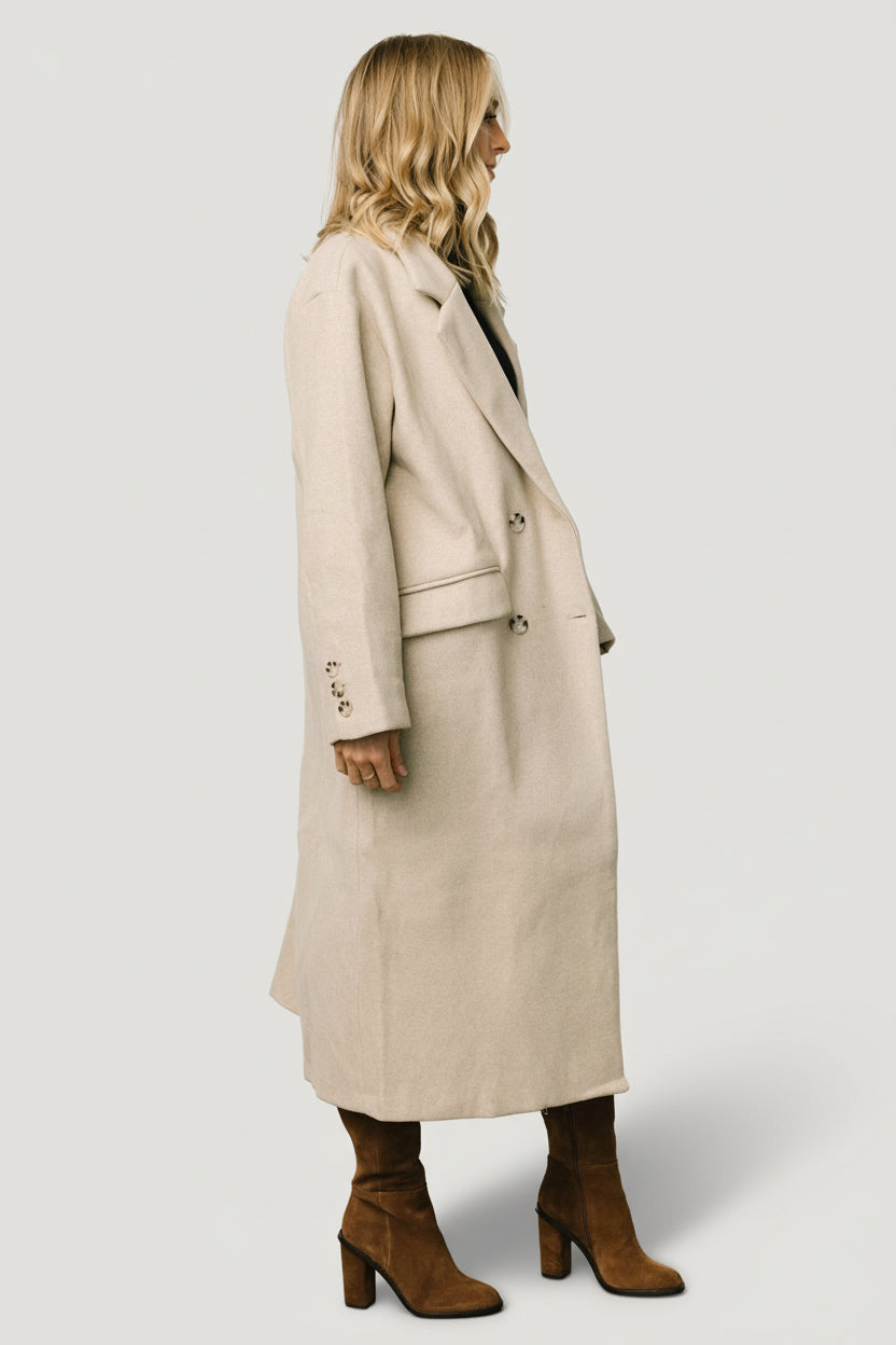 Anderson Double Breasted Coat | Natural - Image 4