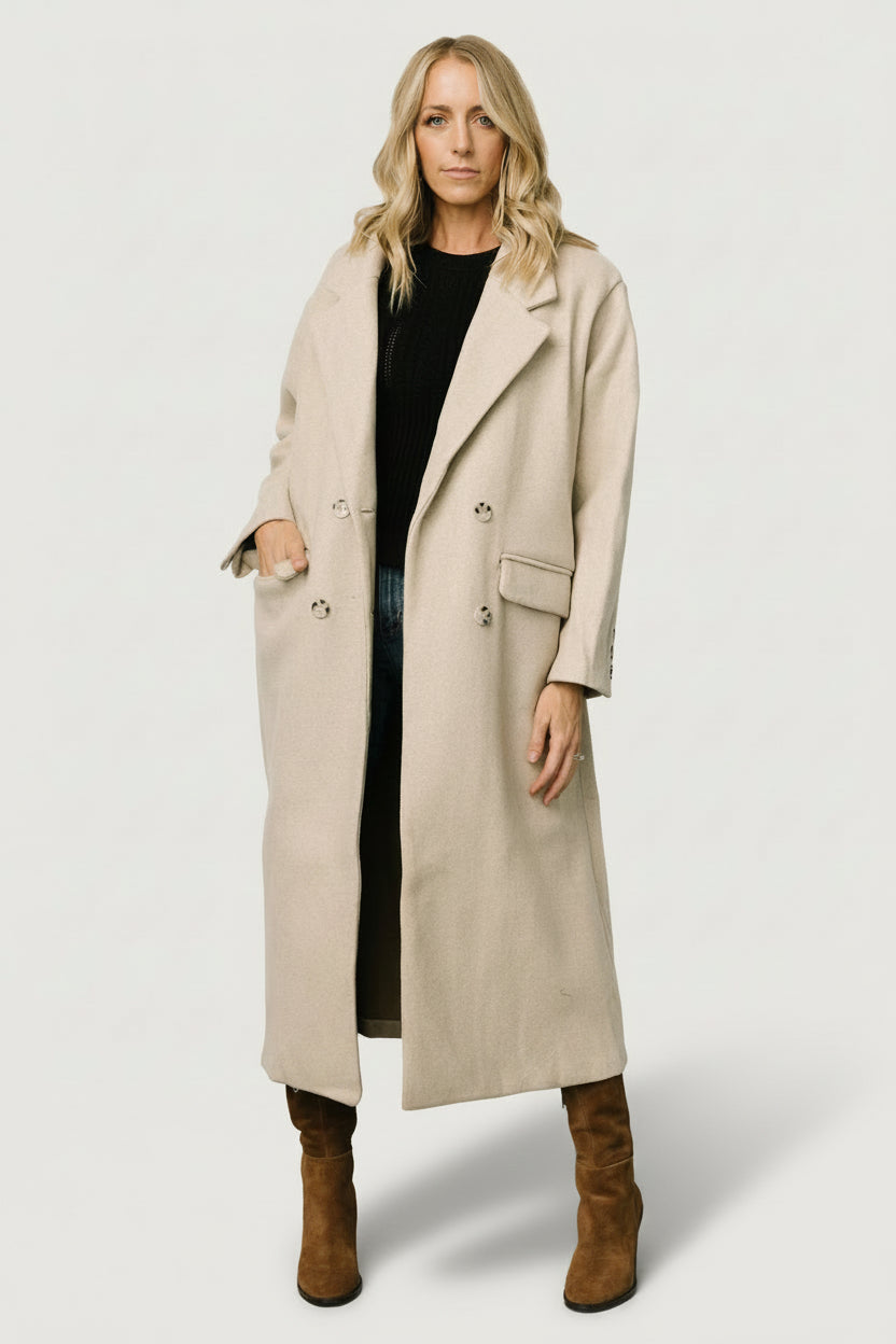 Anderson Double Breasted Coat | Natural