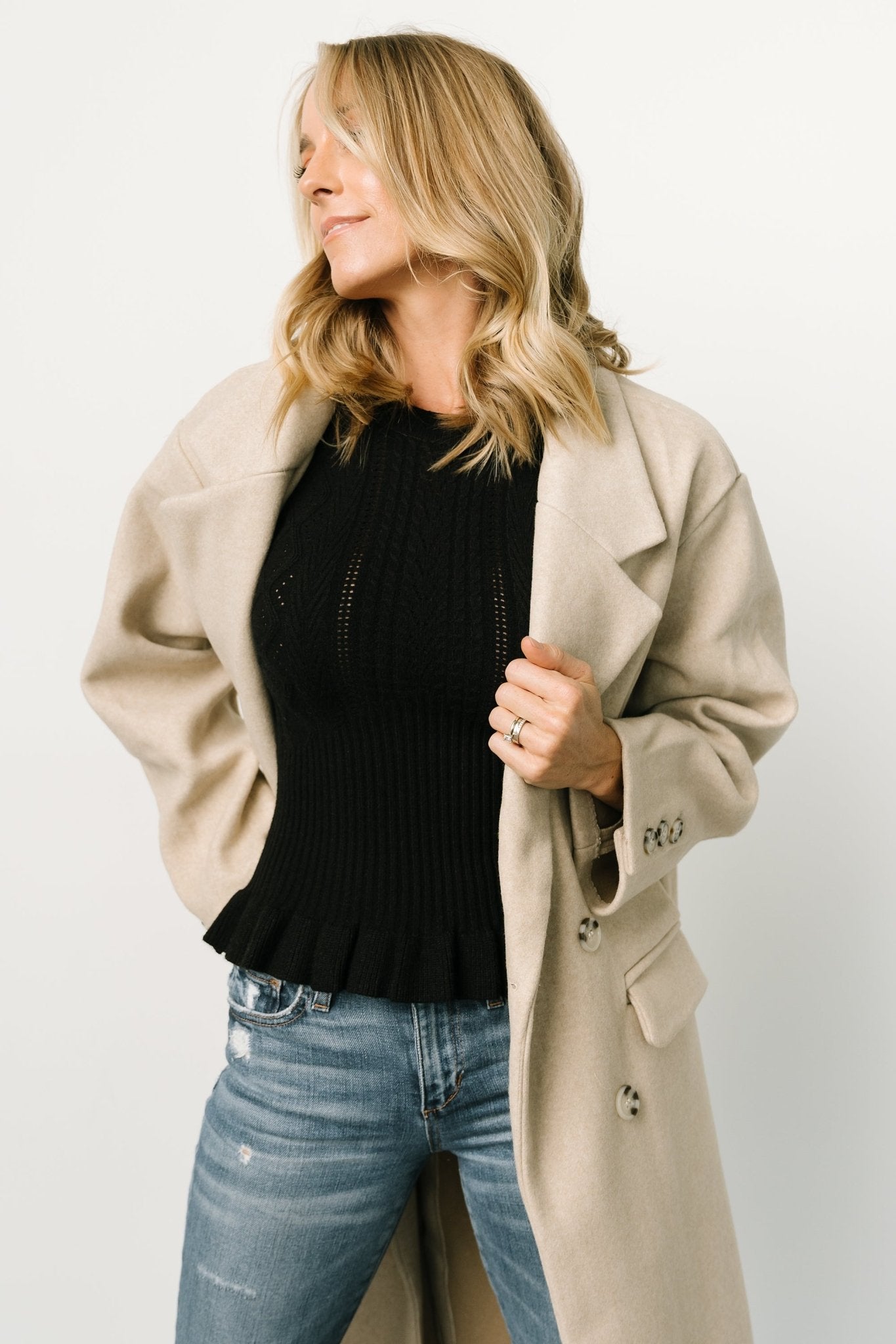 Anderson Double Breasted Coat | Natural - Image 6