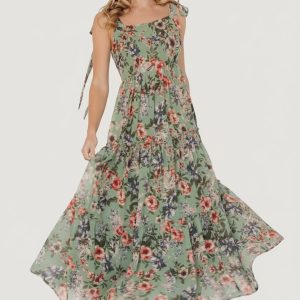 Anita Maxi Dress | Green Multi Floral