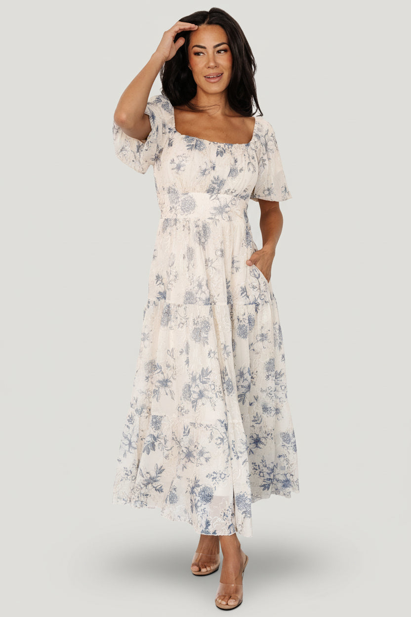 Annabeth Midi Dress | Cream + Slate Floral