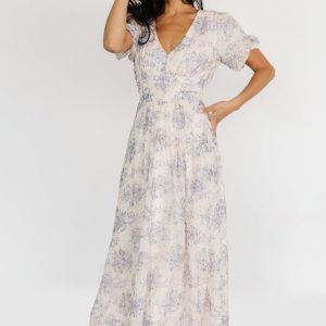 Ardley Maxi Dress | Cream + Blue