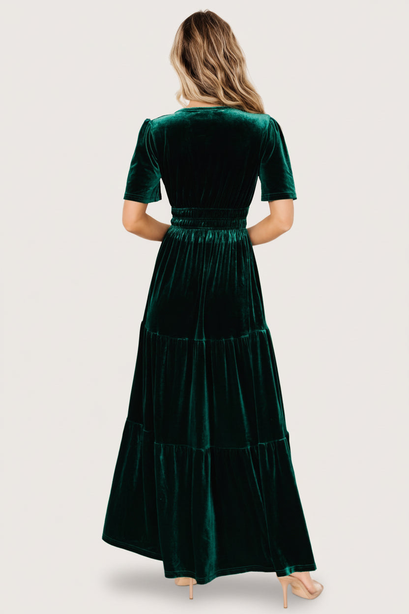 Artemis Velvet Maxi Dress | Emerald - Image 4
