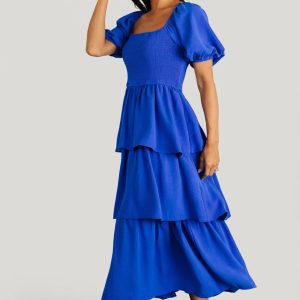 Ashbourne Tiered Dress | Cobalt
