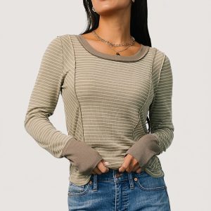 Ashford Striped Top | Olive