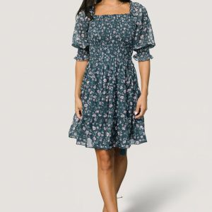 Azlyn Smocked Short Dress | Blue Multi