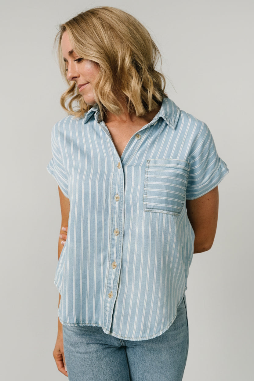 Berkley Striped Top | Denim Blue - Image 6