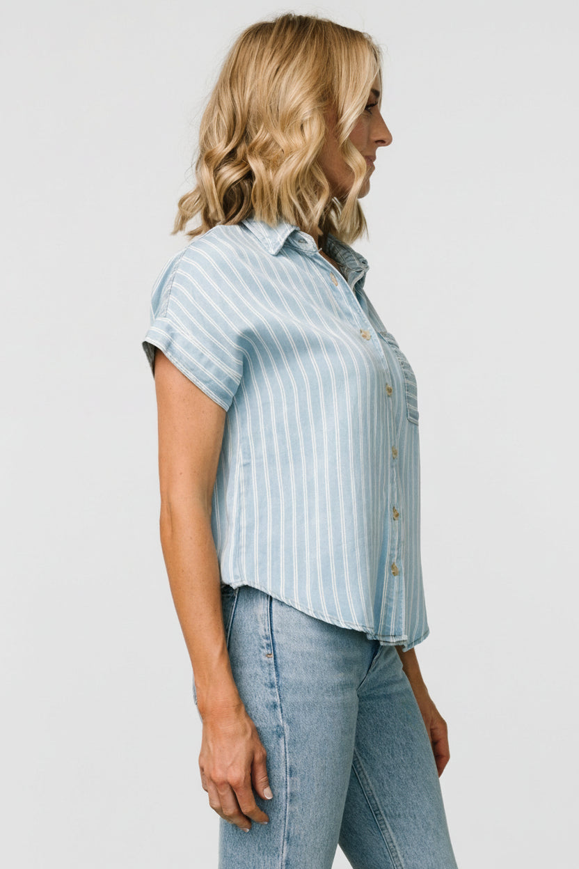 Berkley Striped Top | Denim Blue - Image 3