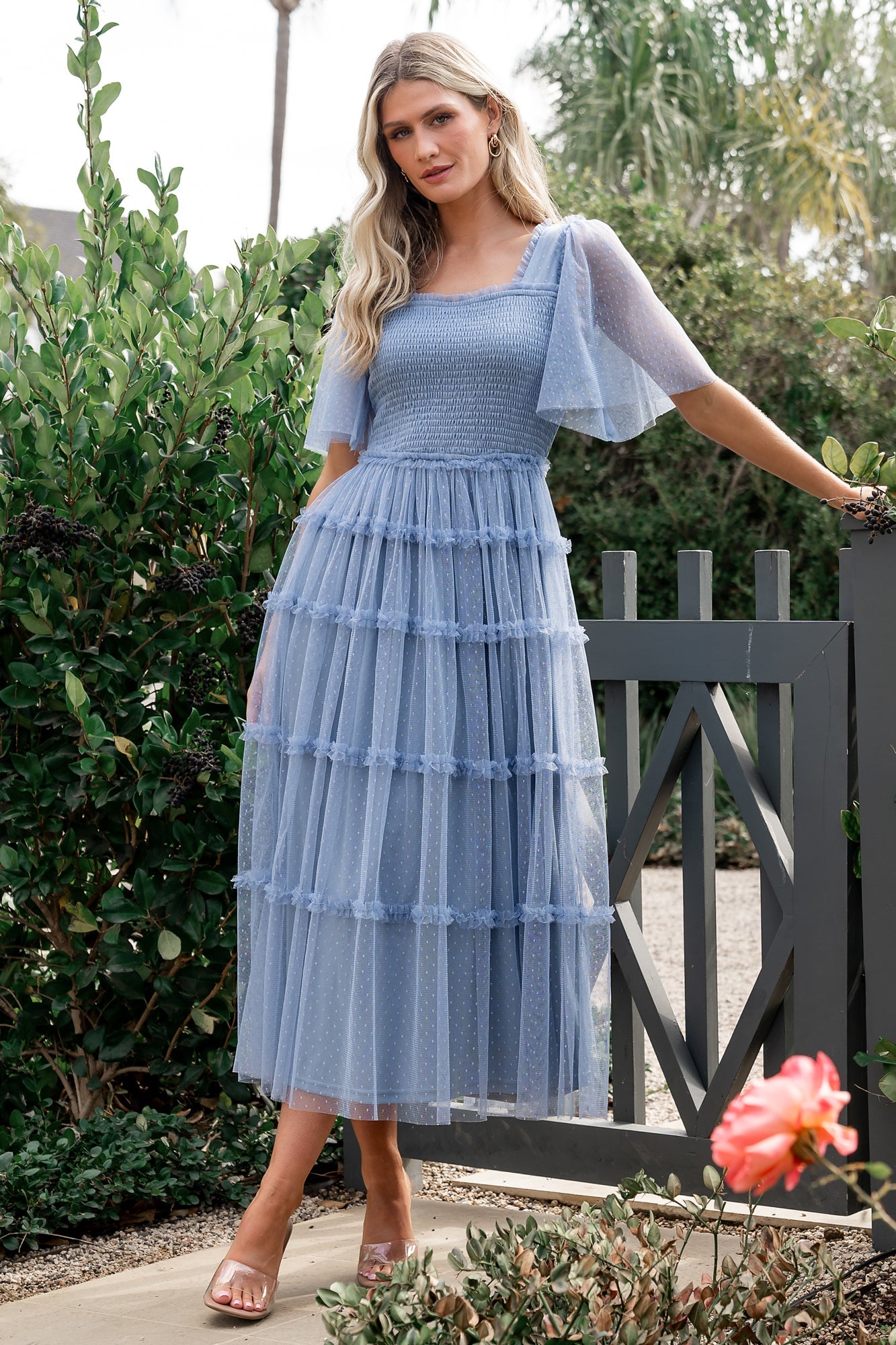 Bexley Tulle Dress | Dusty Blue - Image 3