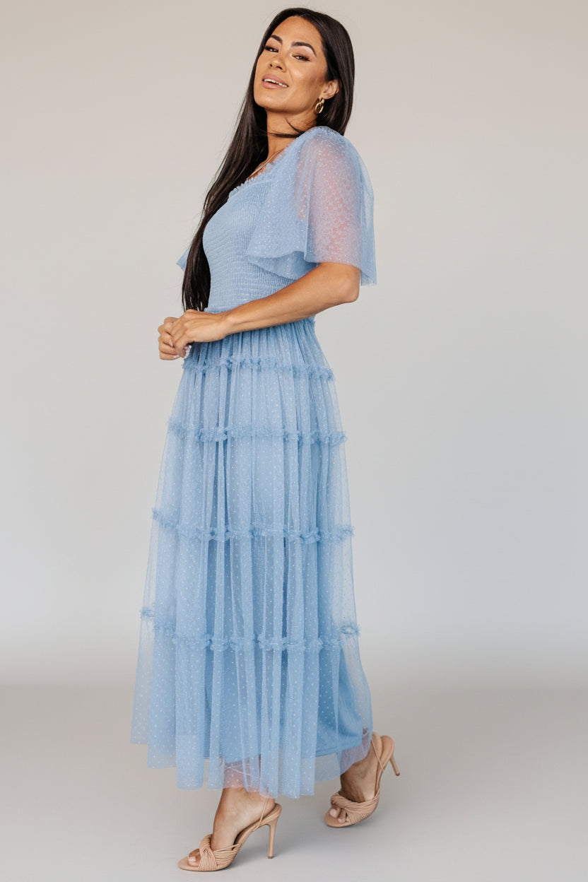 Bexley Tulle Dress | Dusty Blue - Image 4