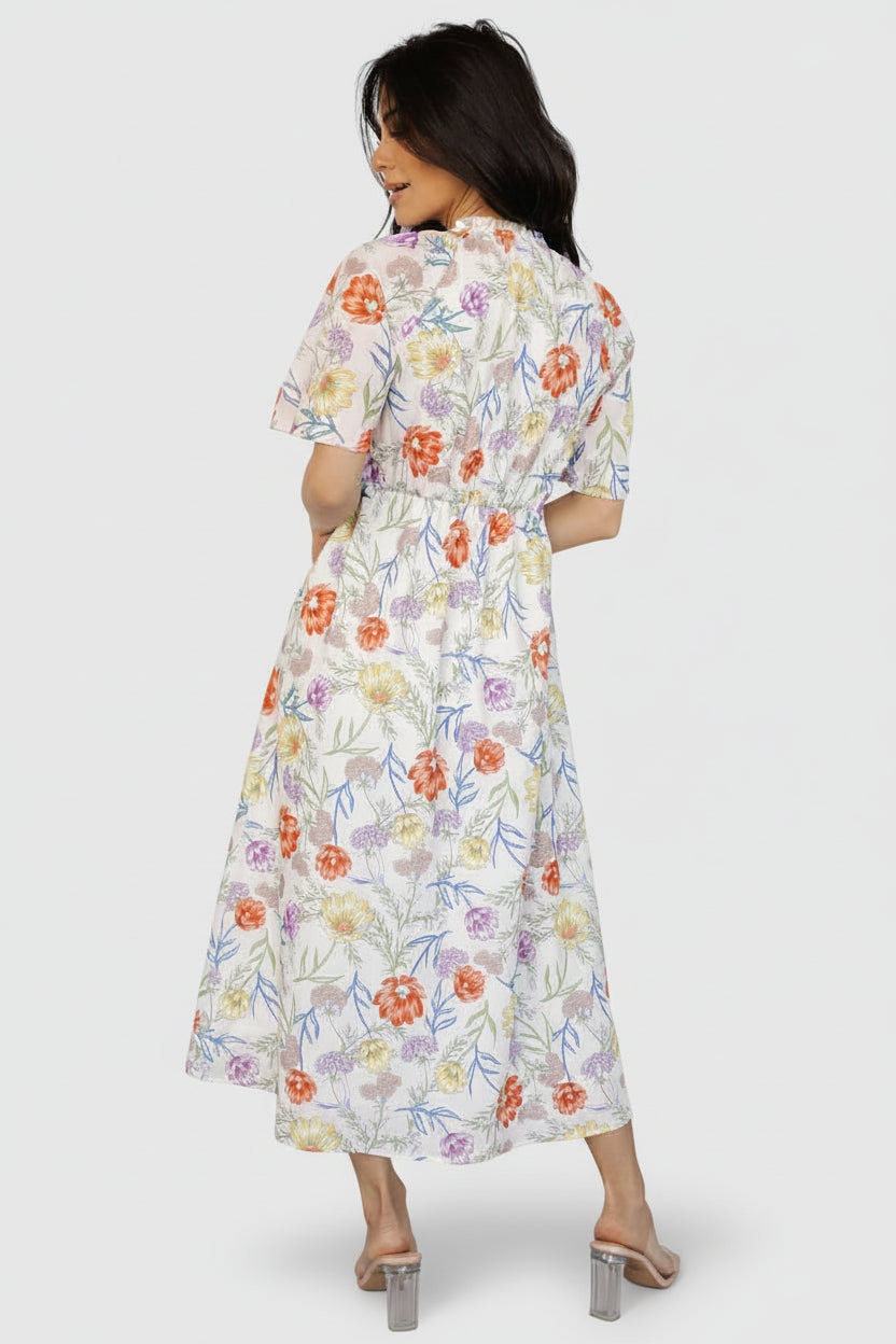 Botega Midi Dress | Ivory Multi Floral - Image 4