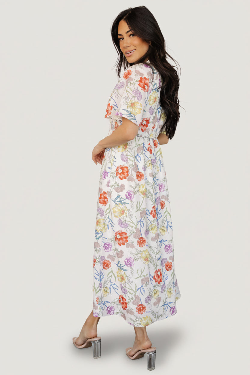 Botega Midi Dress | Ivory Multi Floral - Image 3