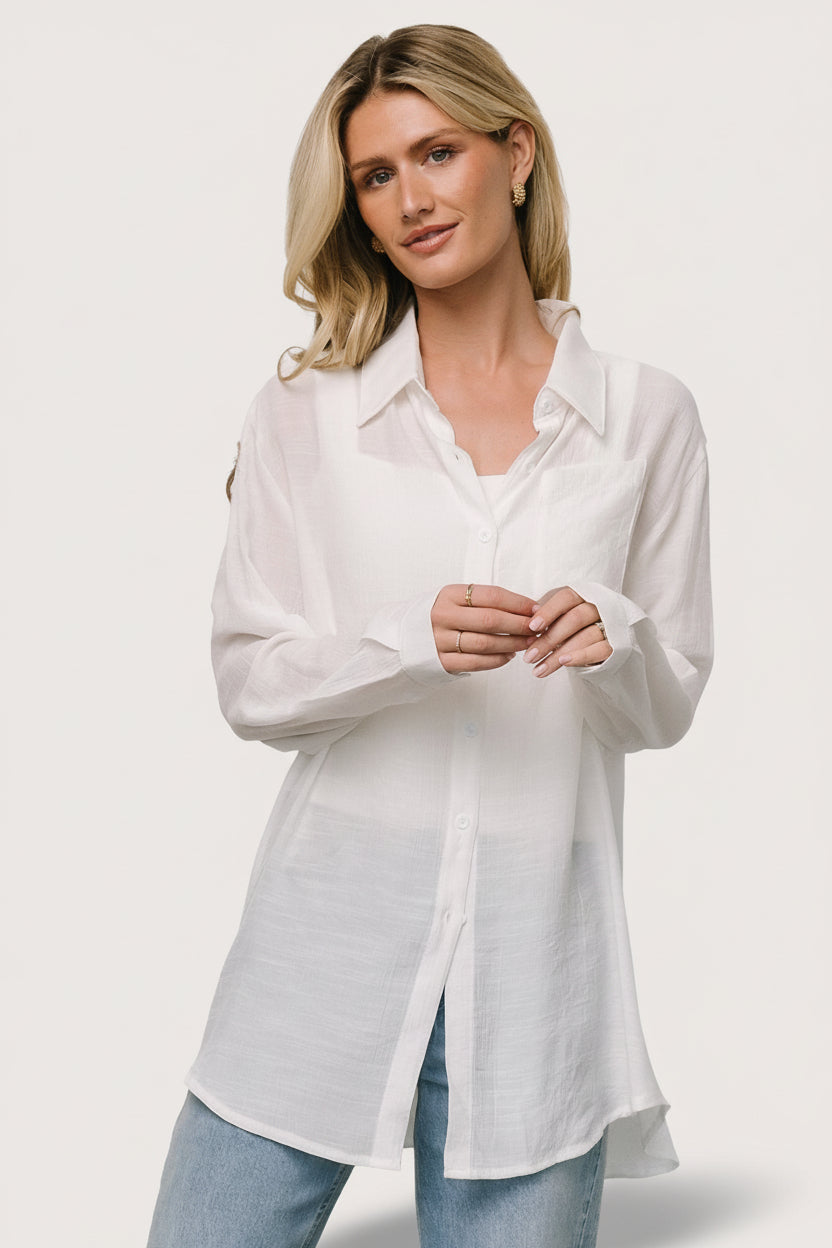 Breck Button Up Top | Off White
