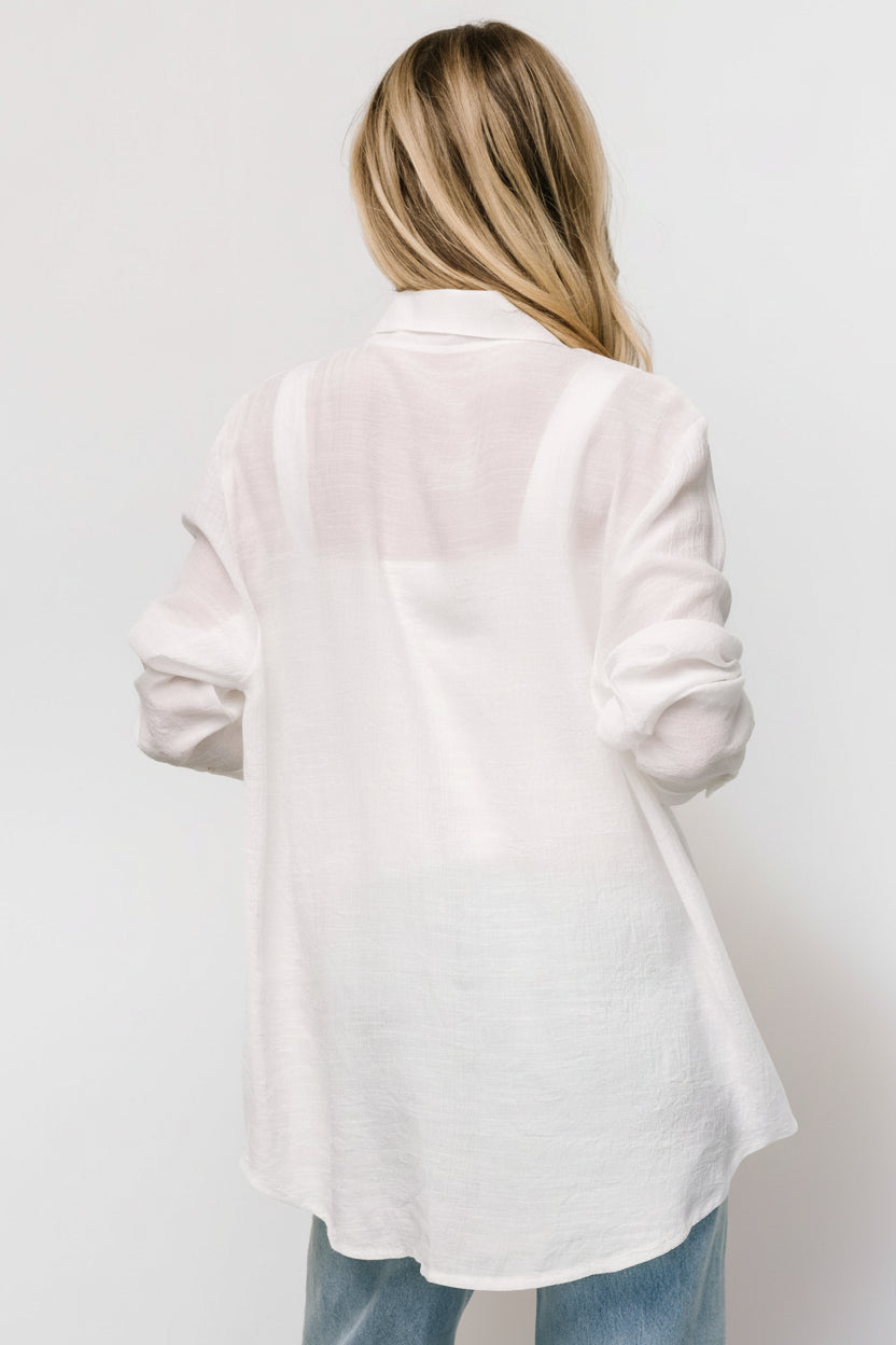 Breck Button Up Top | Off White - Image 4