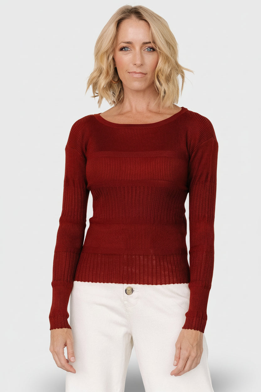 Bren Sweater Top | Brick - Image 3