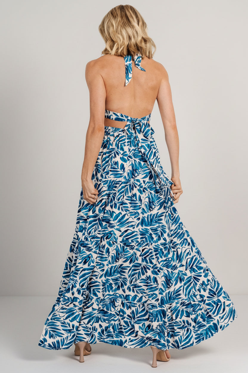 Brett Halter Maxi Dress | Cobalt Print - Image 2
