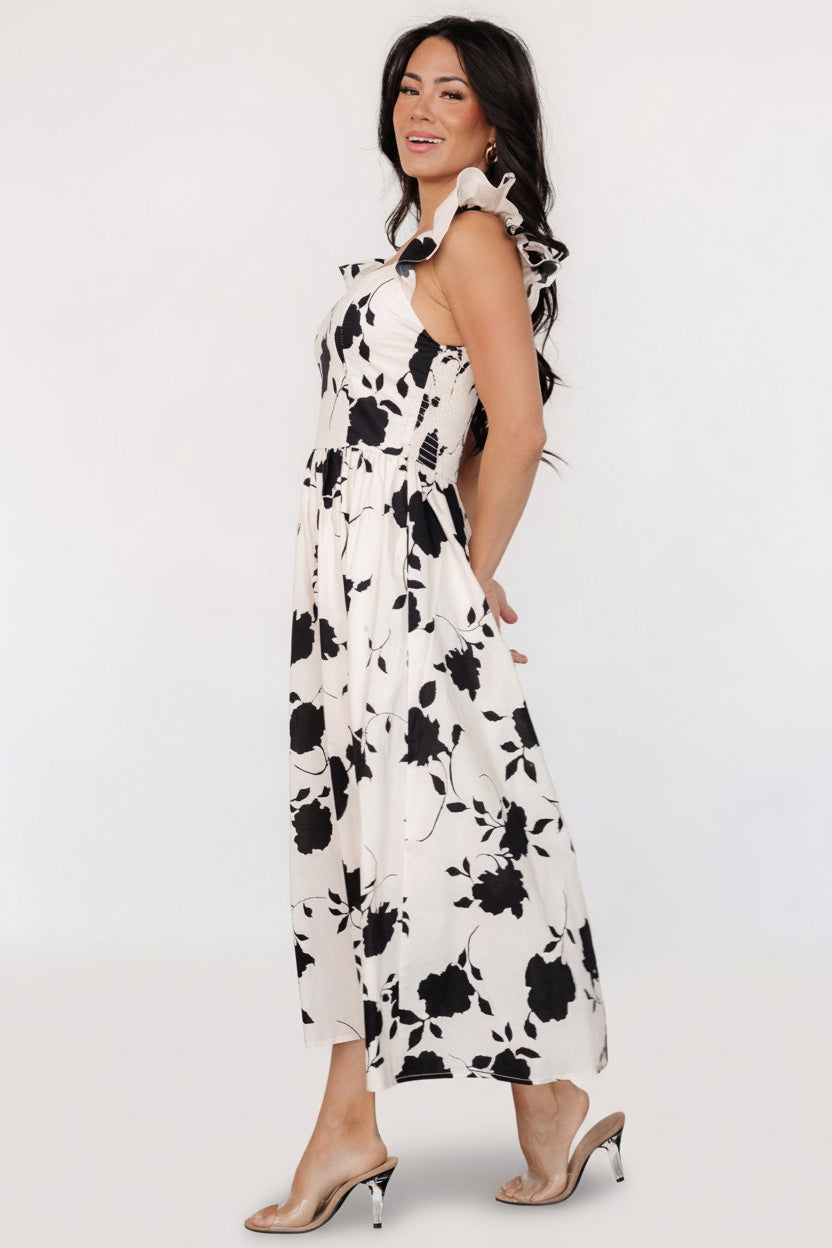 Bridget Midi Dress | Ivory + Black Floral - Image 7