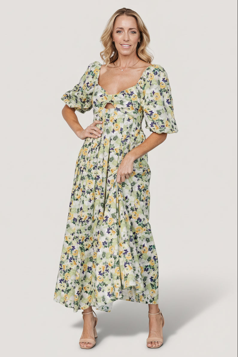 Brielle Maxi Dress | Green Floral - Image 4