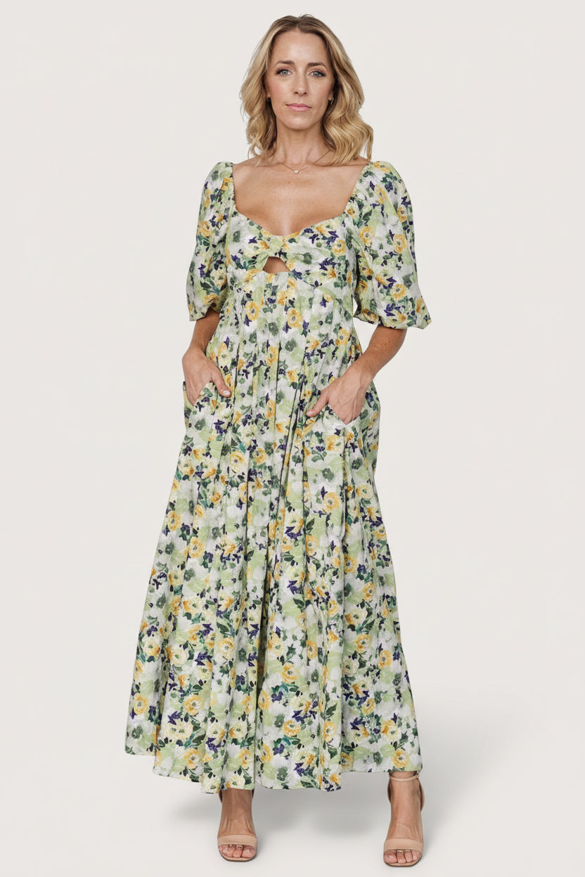 Brielle Maxi Dress | Green Floral