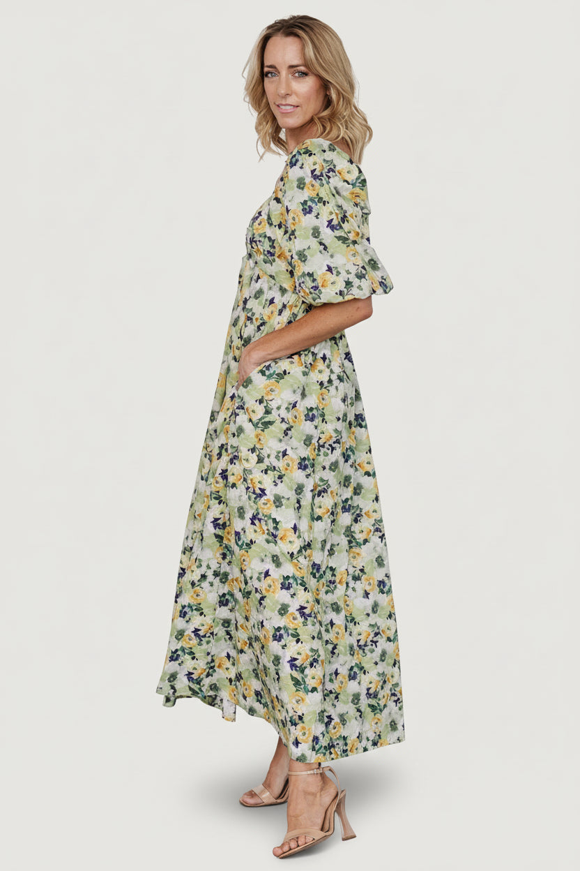 Brielle Maxi Dress | Green Floral - Image 3