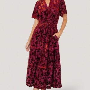 Bronwyn Velvet Dress | Rust