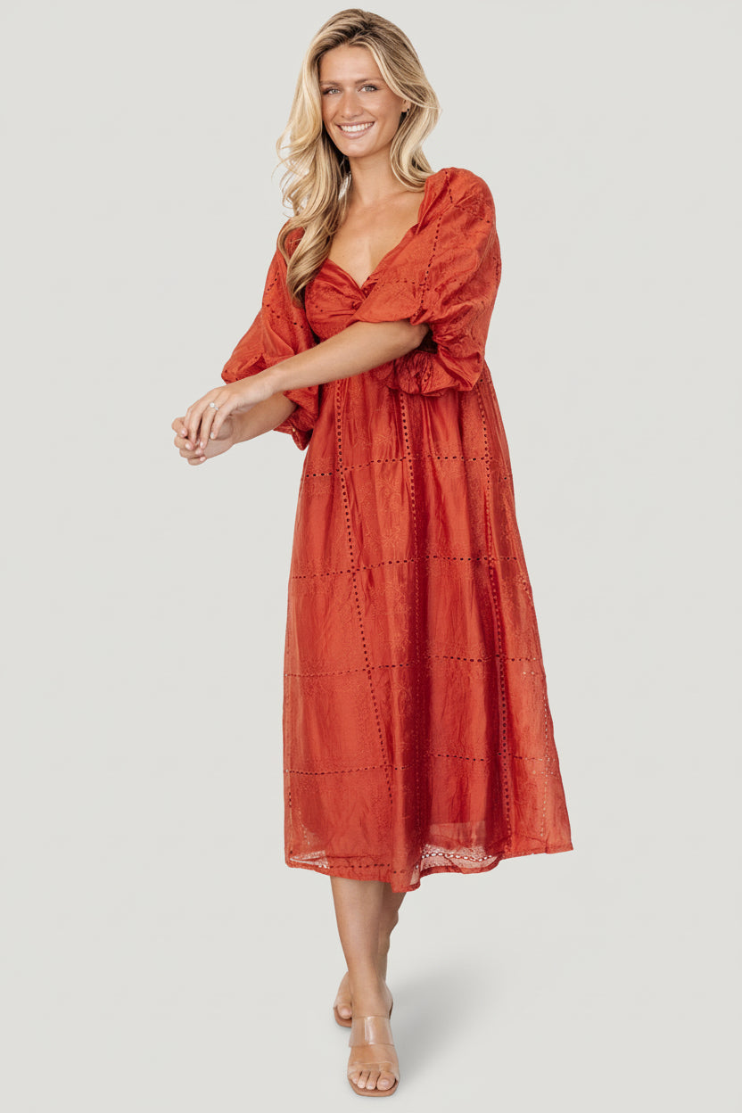 Brynn Midi Dress | Rust - Image 6