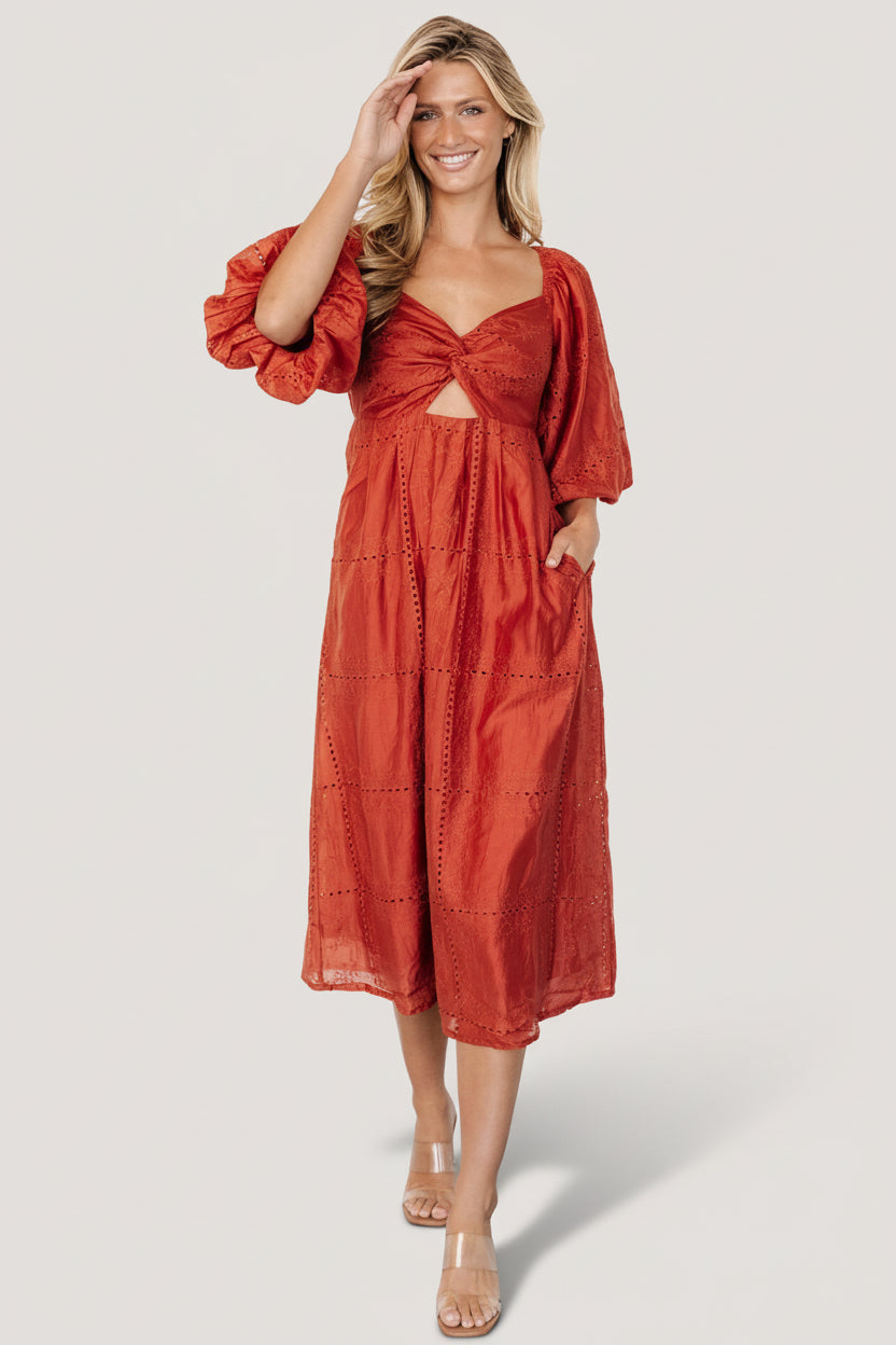 Brynn Midi Dress | Rust - Image 5