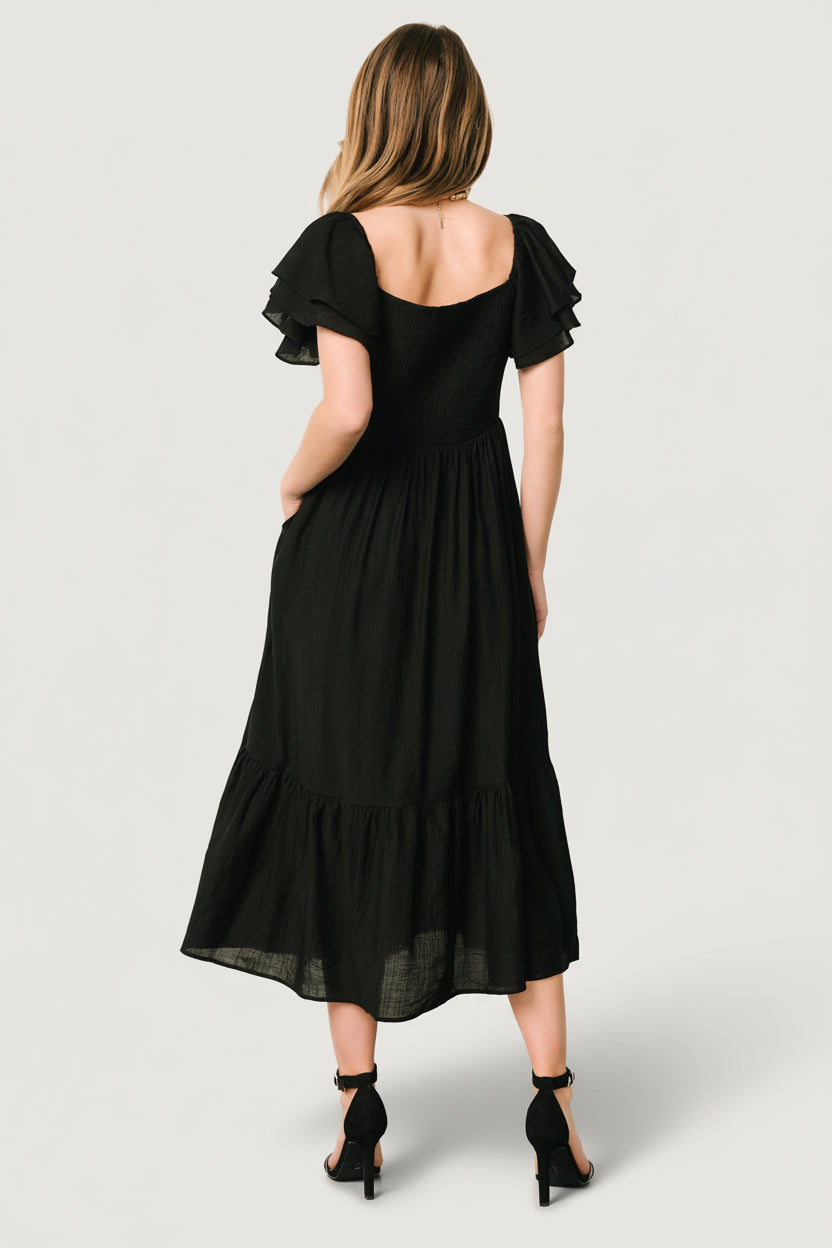 Buttercup Midi Dress | Black - Image 5