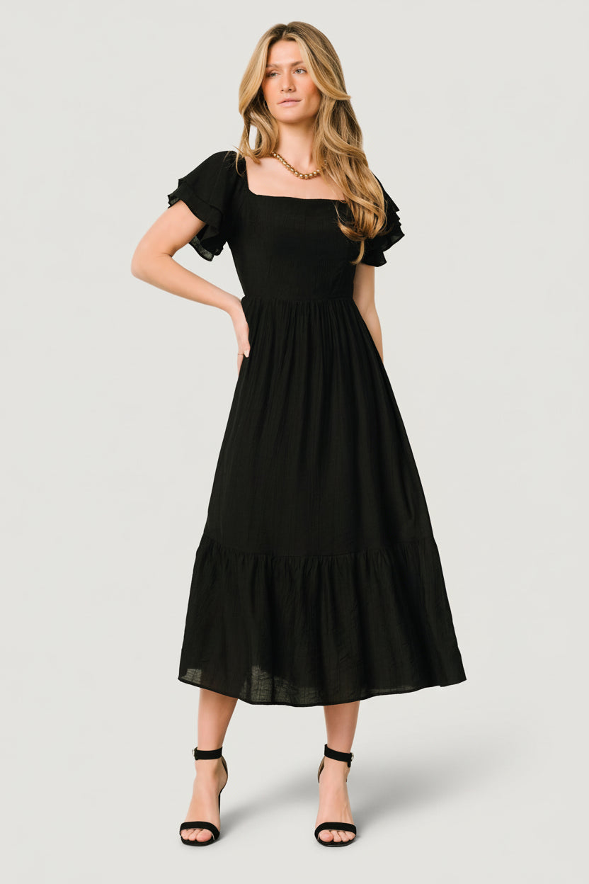 Buttercup Midi Dress | Black - Image 4