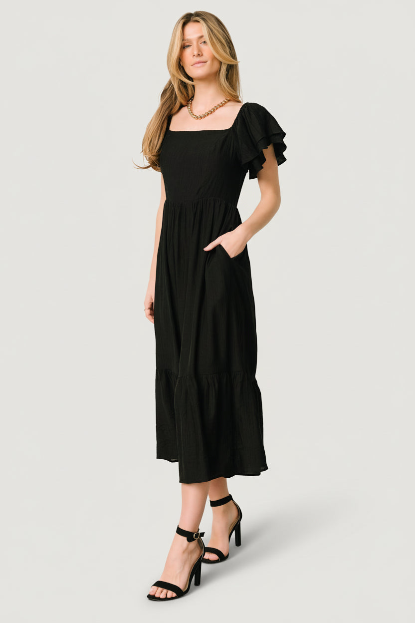Buttercup Midi Dress | Black - Image 3