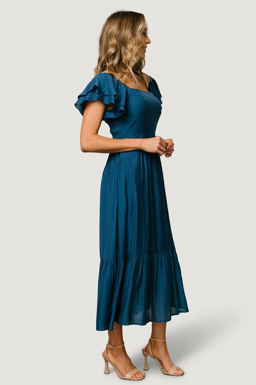 Buttercup Midi Dress | Deep Blue - Image 3