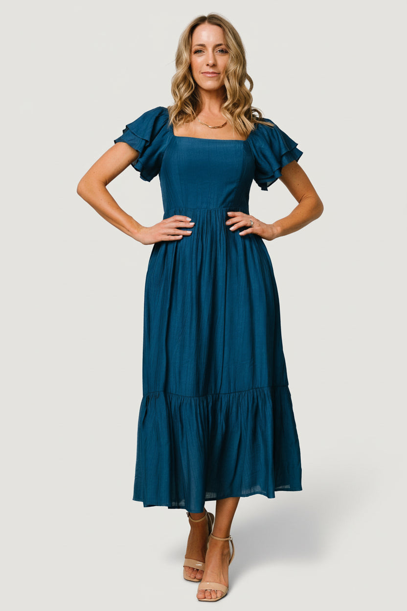 Buttercup Midi Dress | Deep Blue - Image 5