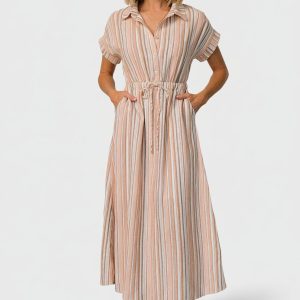 Carole Midi Dress | Multi Stripe