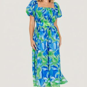 Catalina Midi Dress | Blue + Green