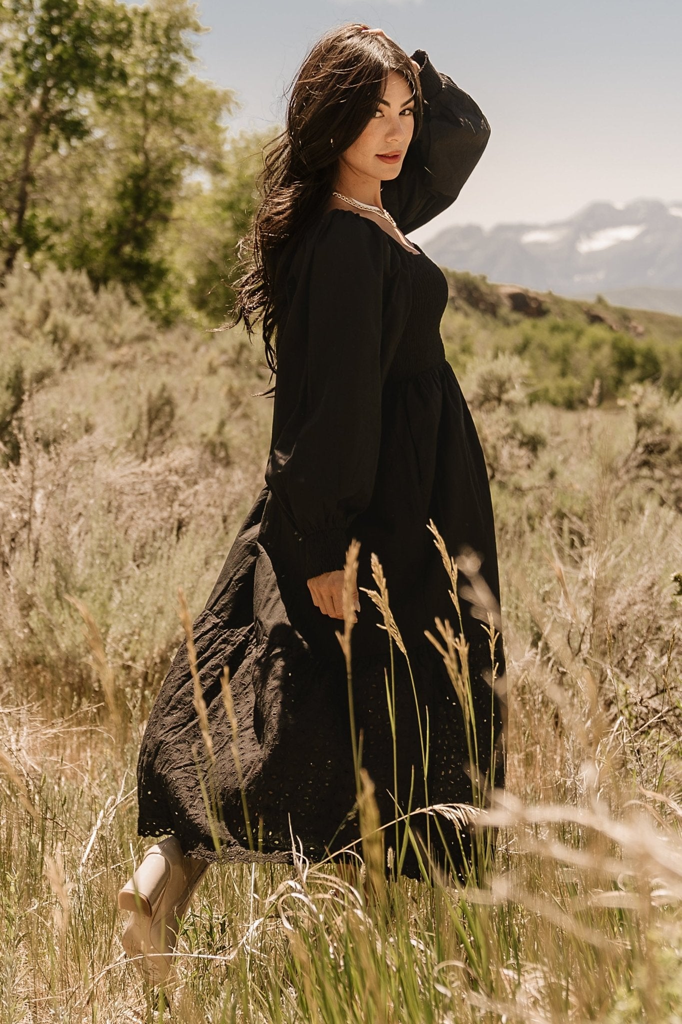 Chandler Eyelet Maxi Dress | Black - Image 5