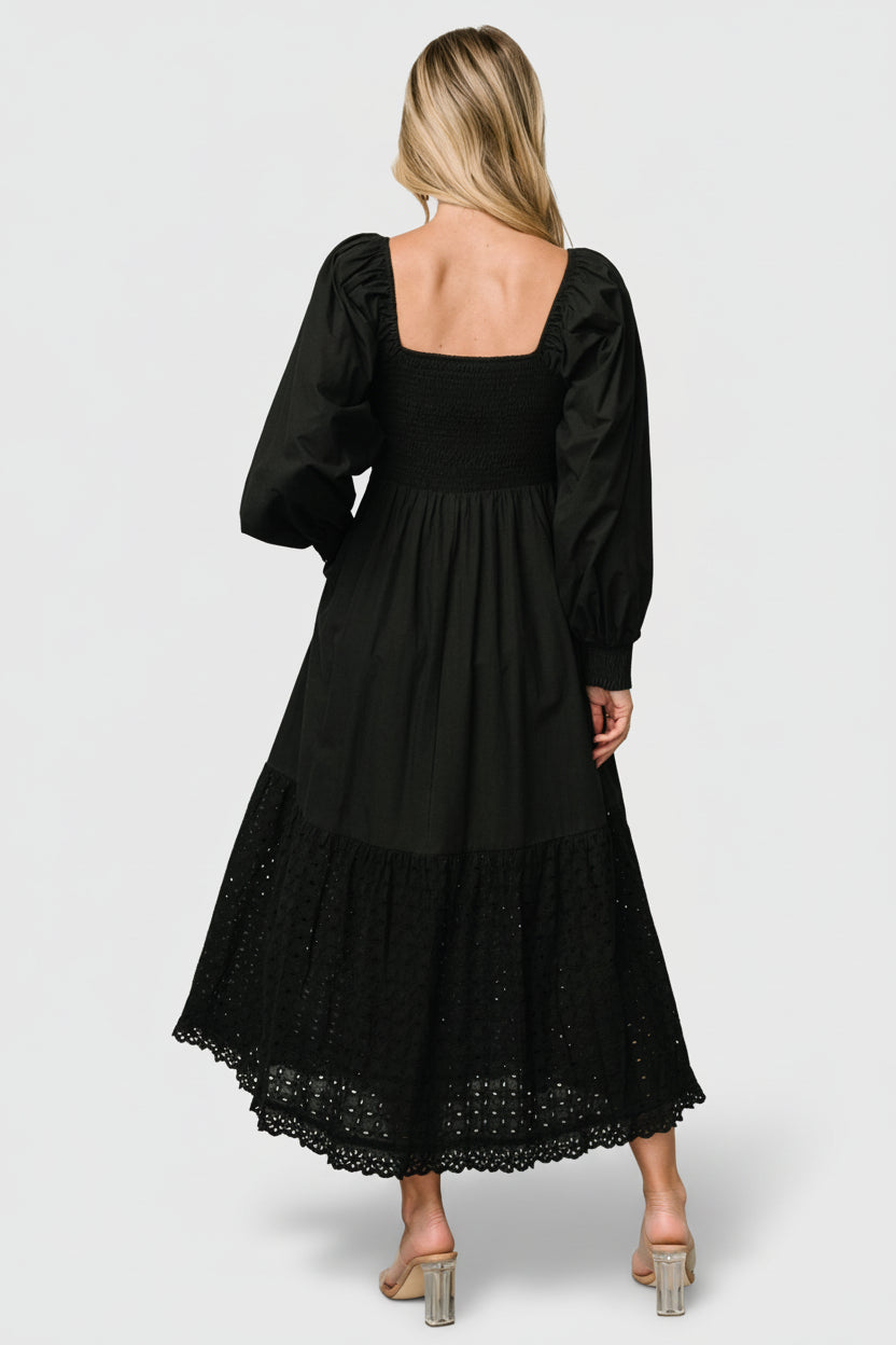 Chandler Eyelet Maxi Dress | Black - Image 6