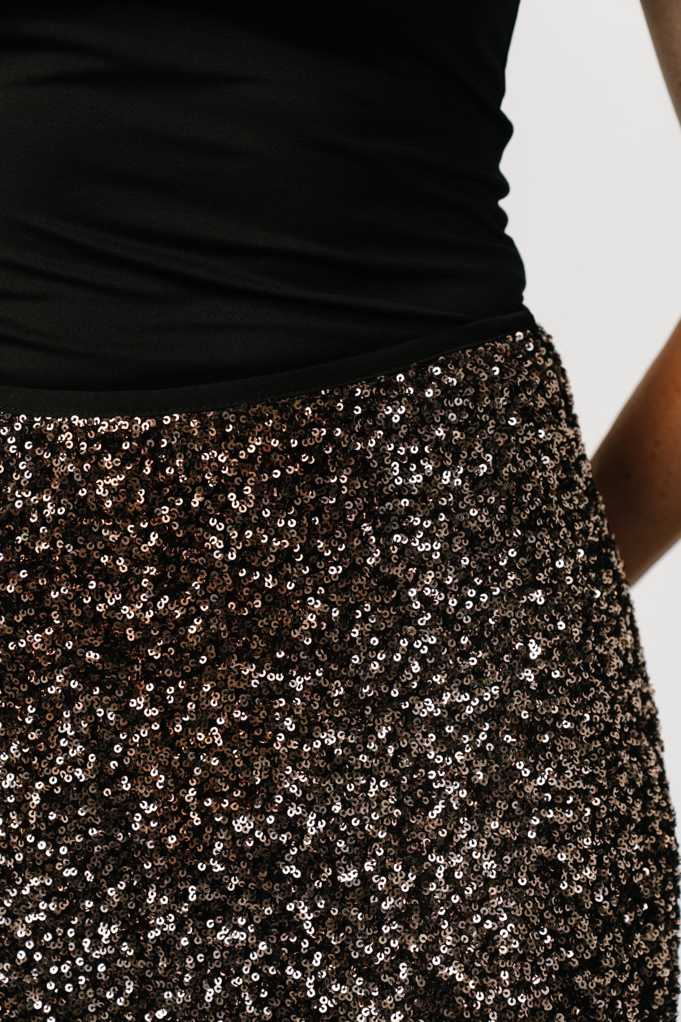 Charmed Sequin Midi Skirt | Bronze - Image 3