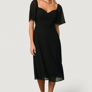 Colette Sweetheart Midi Dress | Black