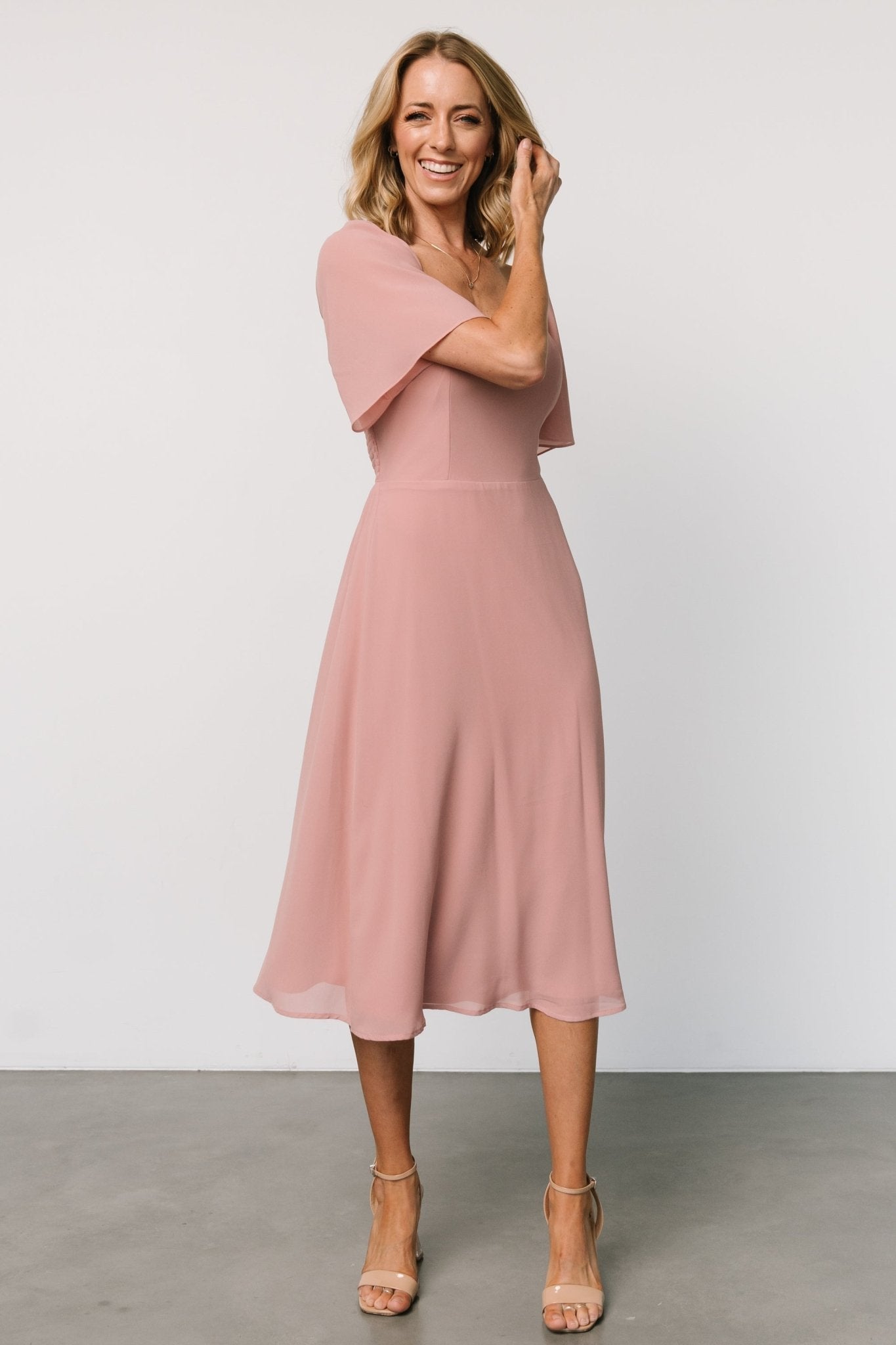 Colette Sweetheart Midi Dress | Blush - Image 5