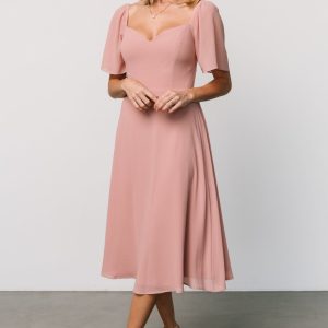 Colette Sweetheart Midi Dress | Blush