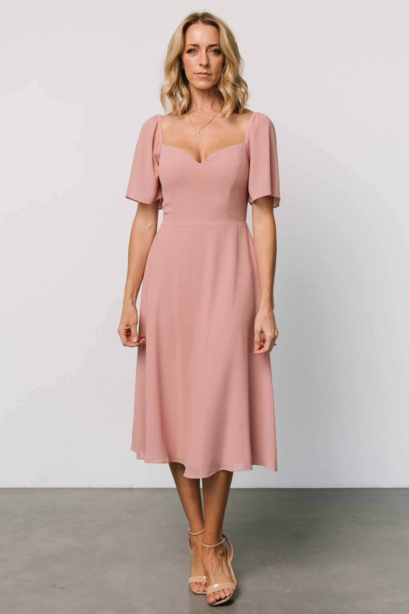 Colette Sweetheart Midi Dress | Blush - Image 6