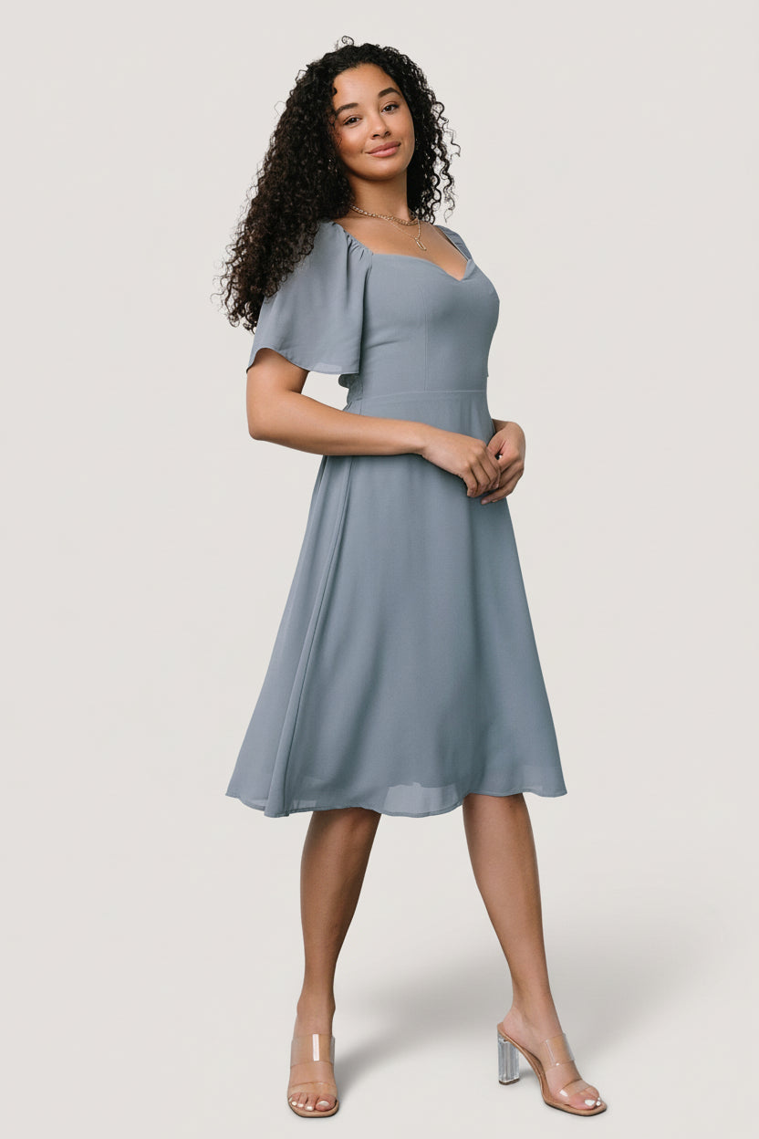 Colette Sweetheart Midi Dress | Dusty Blue - Image 6