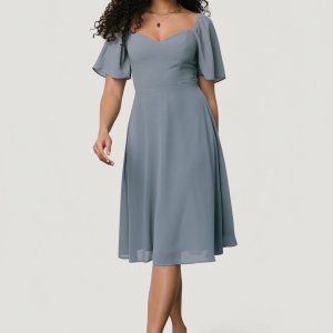 Colette Sweetheart Midi Dress | Dusty Blue