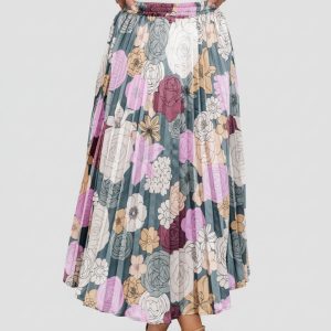 Cori Pleated Skirt | Vintage Teal Floral
