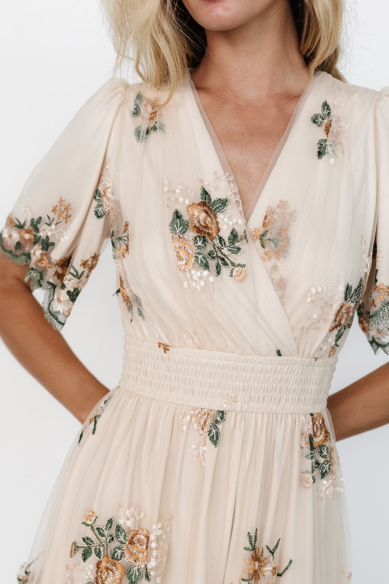 Cynthia Midi Dress | Cream Floral - Image 2