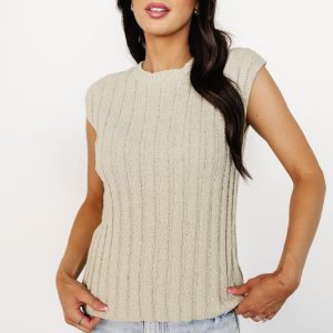 Dava Ribbed Top | Sage