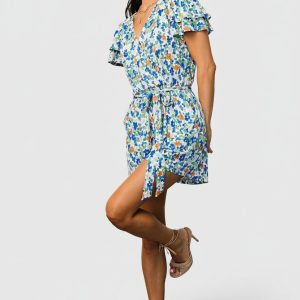 Daytona Romper | Blue + Green Multi
