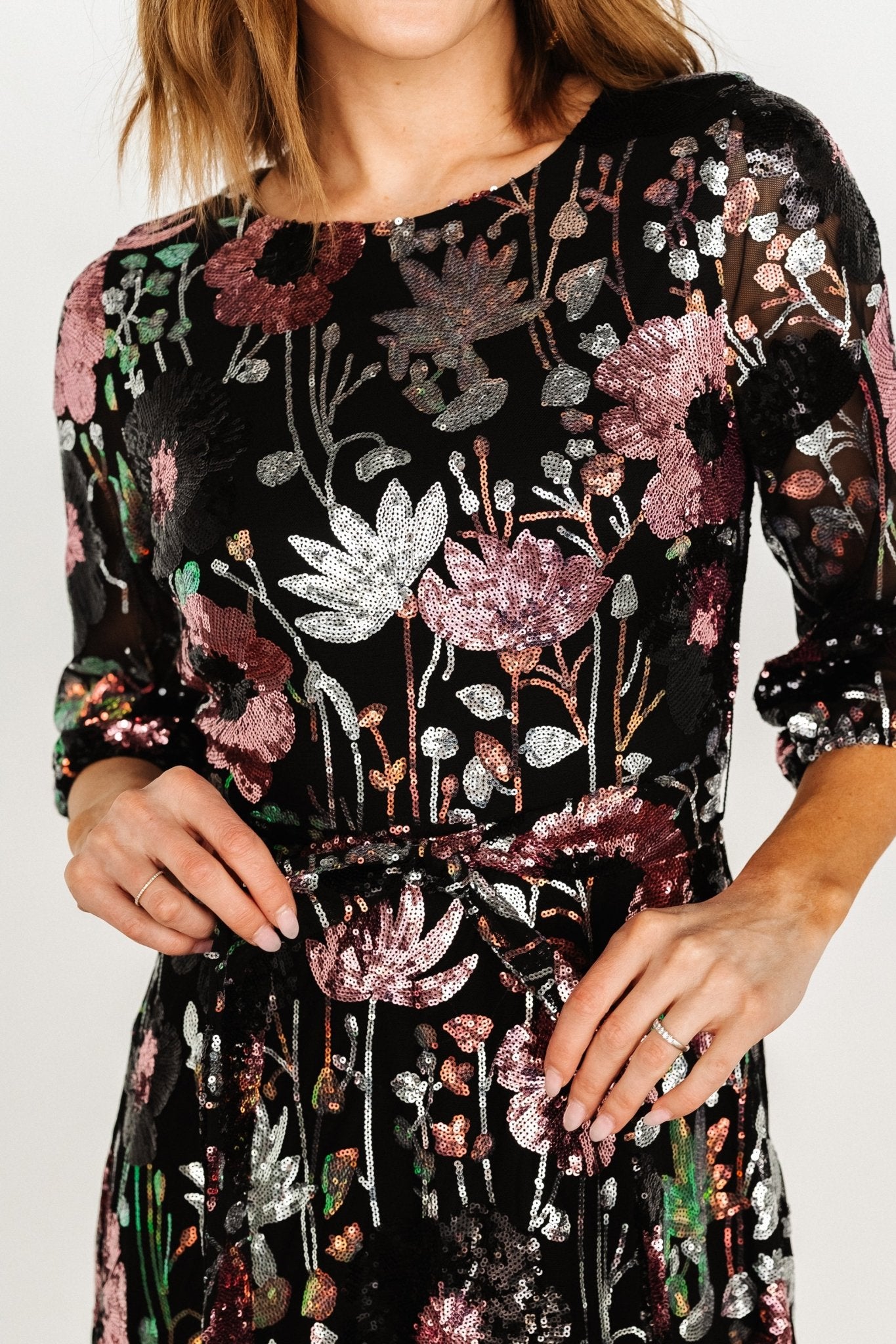 Destiny Sequin Maxi Dress | Black Multi - Image 2