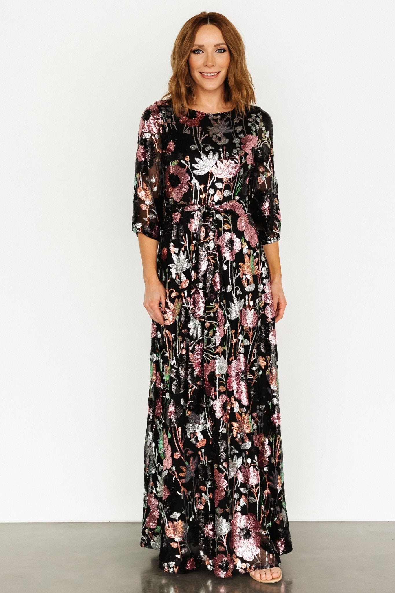 Destiny Sequin Maxi Dress | Black Multi - Image 6